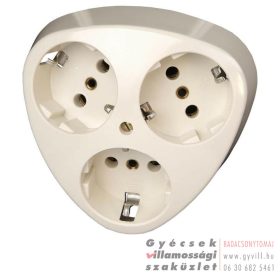 KOPP Süllyesztett 3-as dugalj vezeték nélkül fehér
