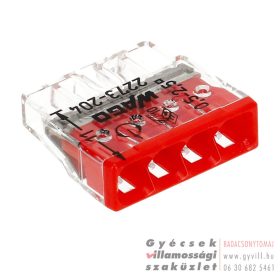 WAGO Vezeték összekötő 4x0,5-2,5mm2 tömör vezetékhez