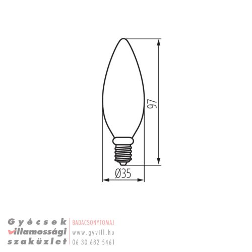 Kanlux XLED C35 / E14 / 4,5 W / 470 lm / Meleg fehér