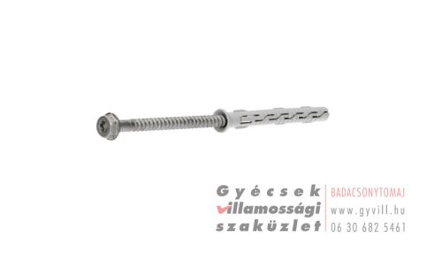 10x160 Rögzítődűbel+hatlapfejű peremes csavar