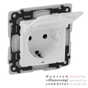   Legrand Valena Life IP44 2P+F Csatlakozóaljzat csapófedéllel fehér