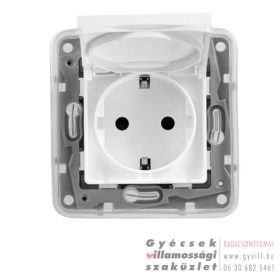   Legrand Niloé IP44 2P+F csatlakozóaljzat csapfedeles fehér