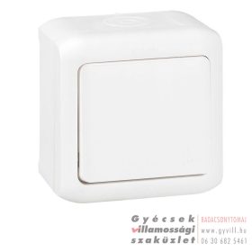   Legrand Forix Falon kívüli IP44 Egypólusú nyomó kapcsoló (101N) fehér