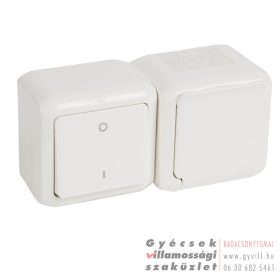   Legrand Forix FK. IP44 2P kapcsoló + 2P+F Csatlakozóaljzat fehér