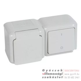   Legrand Forix FK. IP44 2P kapcsoló + 2P+F Csatlakozóaljzat szürke