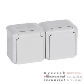   Legrand Forix Falon kívüli IP44 2x2P+F Csatlakozóaljzat szürke