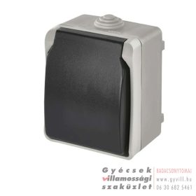   Emos Schuko Falon kívüli IP44 2P+F Csatlakozóaljzat szürke