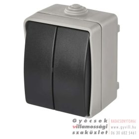 Emos Schuko FK. IP54 Csillárkapcsoló(105) szürke-fekete