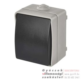 Emos Schuko FK. IP54 Keresztkapcsoló(107) szürke-fekete