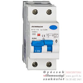 Schrack Kombinált Fi-relé 2P B 10A 30mA 6kA