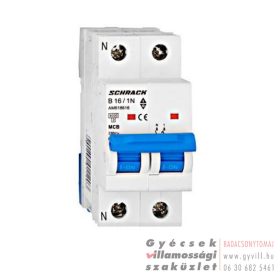 Schrack Amparo Kismegszakító 1P+N B 16A 6kA