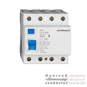 Schrack Fi-relé 4P 25A 30mA 10kA