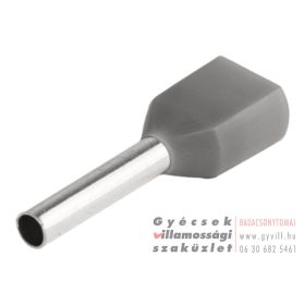 Szigetelt ikerérvéghüvely 2x4mm² E19I