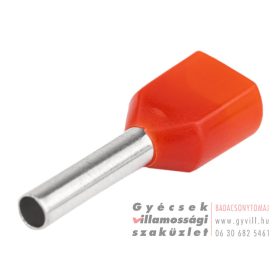 Szigetelt ikerérvéghüvely 2x1mm² E90I