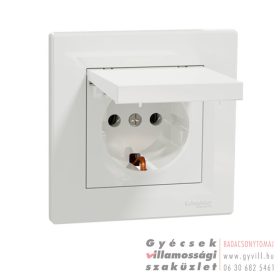 Schneider ASFORA 2P+F csatlakozóaljzat csapfedeles fehér