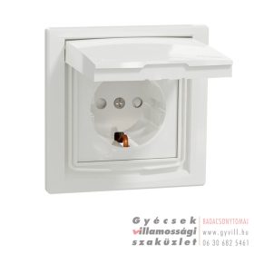   Schneider ASFORA IP44 2P+F biztonsági zsalu csapfedeles fehér