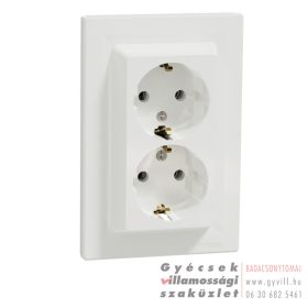 Schneider ASFORA 2x2P+F csatlakozóaljzat fehér