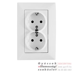 Schrack Visio 50 2x2P+F Csatlakozóaljzat fehér
