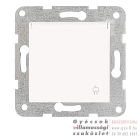   Schrack Visio S50 2P+F Csatlakozóaljzat csapófedéllel fehér