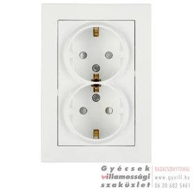 Schrack Visio S55 CUBIC 2x2P+F Csatlakozóaljzat fehér