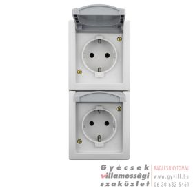   Schrack Visio IP54 Falon kívüli 2x2P+F Csatlakozóaljzat függőleges szürke