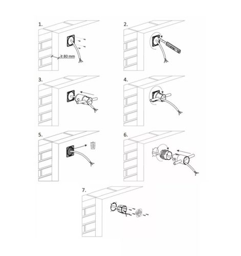 Kopos KEFZ80/VDZ KB Szerelvénydoboz készlet hőszigetelésbe utólag rögzíthető