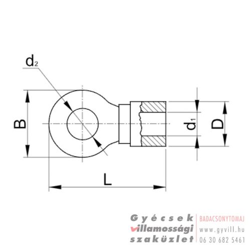 Szigetelt Szemes saru 2,5mm² (d1=2,3 d2=5,3mm) KSZ5