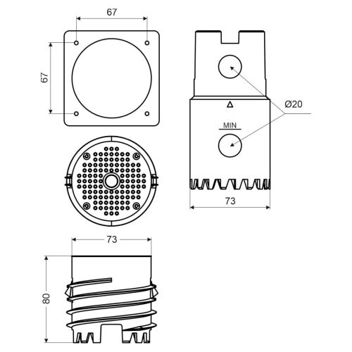 Kopos MDFZ80/VDZ KB Szerelőlemez készlet hőszigetelésbe utólag rögzíthető