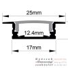 Nova Surface Süllyeszthető  LED Profil eloxált 17x7mm