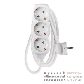 Emos Hosszabbító 1,5 m / 3 aljzat / fehér / PVC / 1,5 mm2