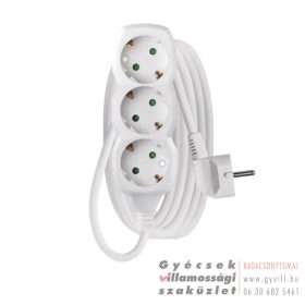 Emos Hosszabbító 5 m / 3 aljzat / fehér / 1,5 mm2