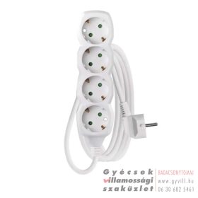 Emos Hosszabbító 5 m / 4 aljzat / fehér / PVC / 1,5 mm2
