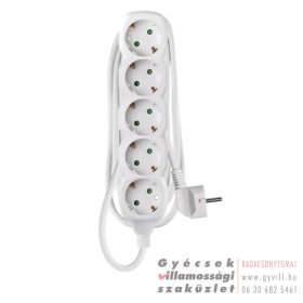 Emos Hosszabbító 1,5 m / 5 aljzat / fehér / PVC / 1,5 mm2