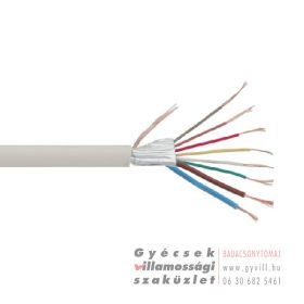 Riasztókábel réz árnyékolt 6x0,22 + 2x0,5mm²