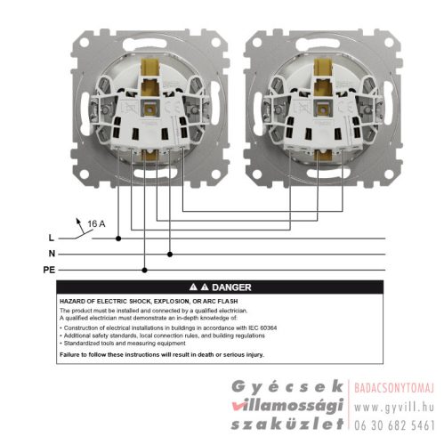 Schneider Sedna 2P+F csatlakozóaljzat fehér