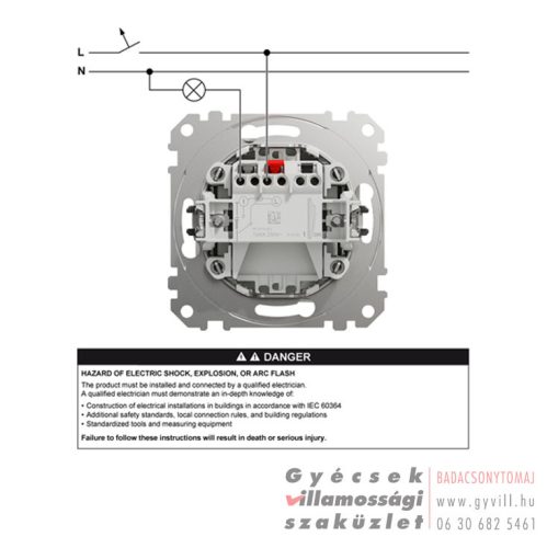 Schneider Sedna Egypólusú kapcsoló (101) fehér