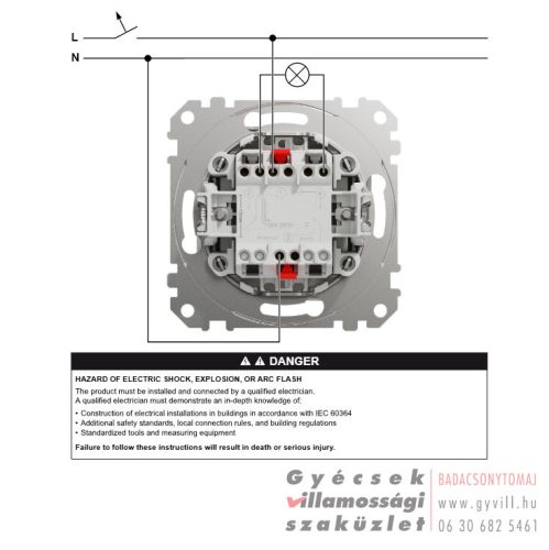 Schneider Sedna Kétpólusú kapcsoló (102) fehér