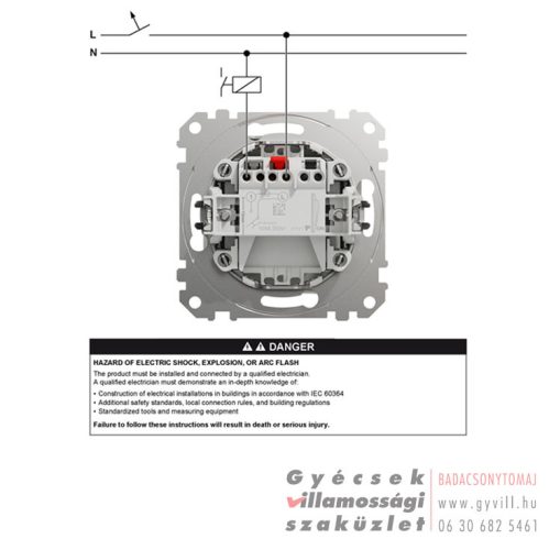 Schneider Sedna Egypólusú nyomó kapcsoló (101N) fehér