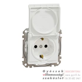   Schneider Sedna IP44 2P+F csatlakozóaljzat biztonsági zsaluval csapófedeles fehér 