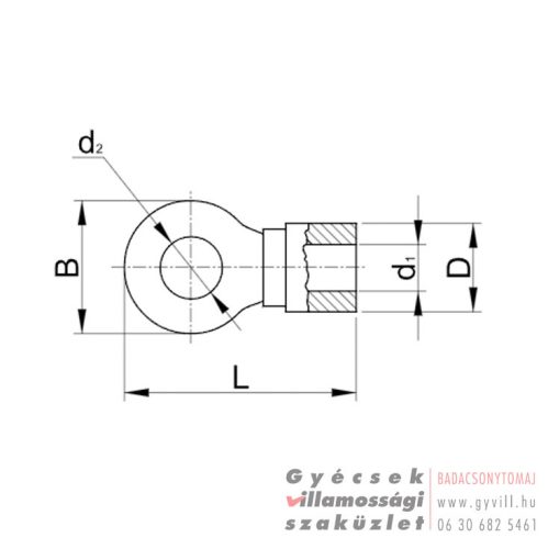 Szigetelt Szemes saru 6mm² (d1=3,4 d2=4,4mm) SSZ4