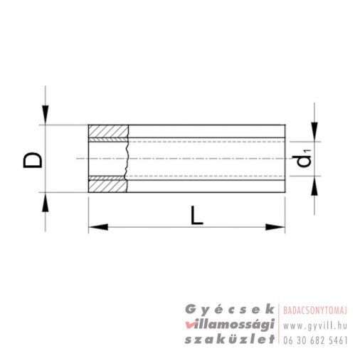 Szigetelt Toldóhüvely 6mm² (L=27mm, d1=4,1mm) STH