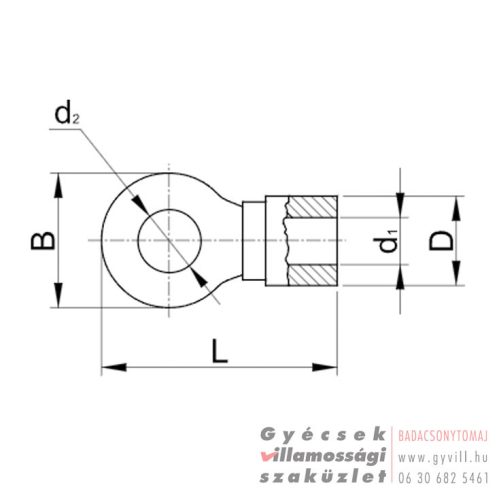 Szigeteletlen Szemes saru 10mm² (d1=4,5 d2=6,4mm) SZ10-6