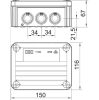OBO Kötődoboz T100 150x116x67 IP66