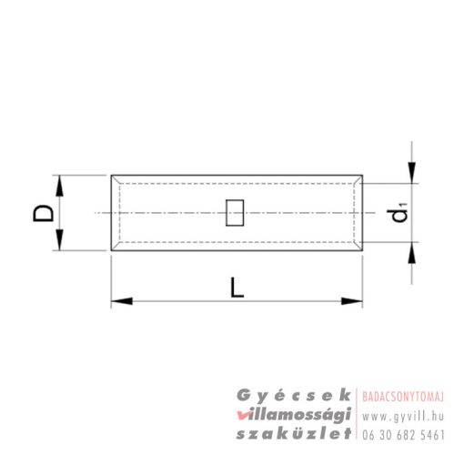 Szigeteletlen Toldóhüvely 2,5mm² (L=13mm, d1=2,4mm) TH2.5