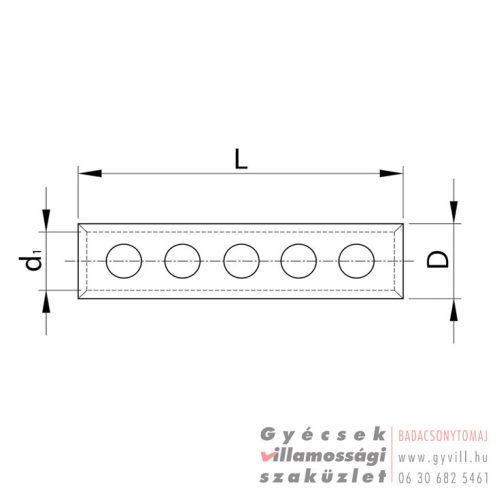 Szigeteletlen Toldóhüvely csavarral 6mm² (L=20,5mm, d1=4,5mm) THCS6