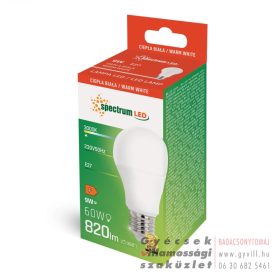 Spectrum GLS / E27 / 9 W /  820 lm / Meleg fehér