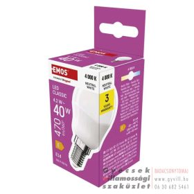   Emos Classic Mini Globe / E14 / 4,2 W (40 W) / 470 lm / Természetes fehér