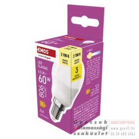   Emos Classic Mini Globe / E14 / 6,5 W (60 W) / 806 lm / Meleg fehér