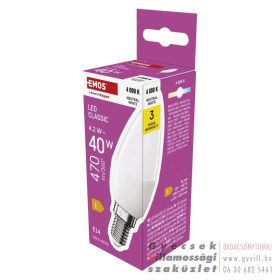   Emos Classic gyertya / E14 / 4,2 W (40 W) / 470 lm / Természetes fehér