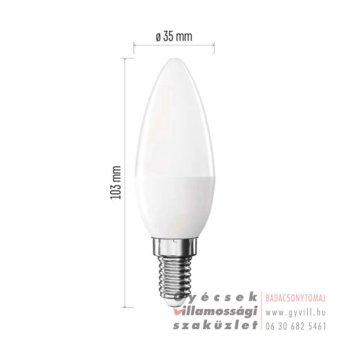 Emos Classic gyertya / E14 / 4,2 W (40 W) / 470 lm / Természetes fehér